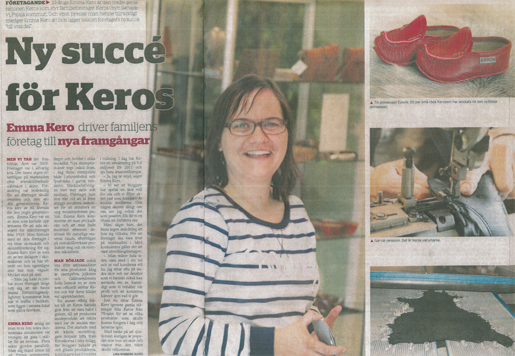 Tidningsutklipp med rubriken Ny succé för Keros